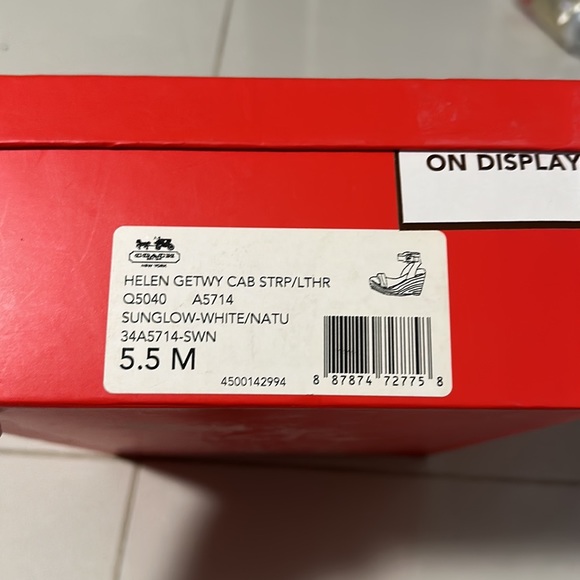 Coach Helen getwy cab stripe/leather wedges - Picture 2 of 4